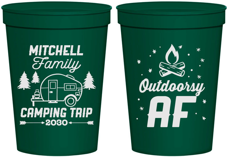 Personalized Family Vacation 16 oz Stadium Cups - Camping Trip | 180018