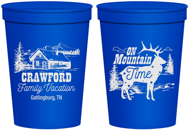 Personalized Family Vacation 16 oz Stadium Cups - Mountain | 180027