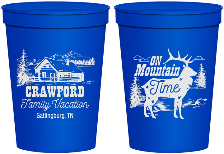 Personalized Family Vacation 16 oz Stadium Cups - Mountain | 180027