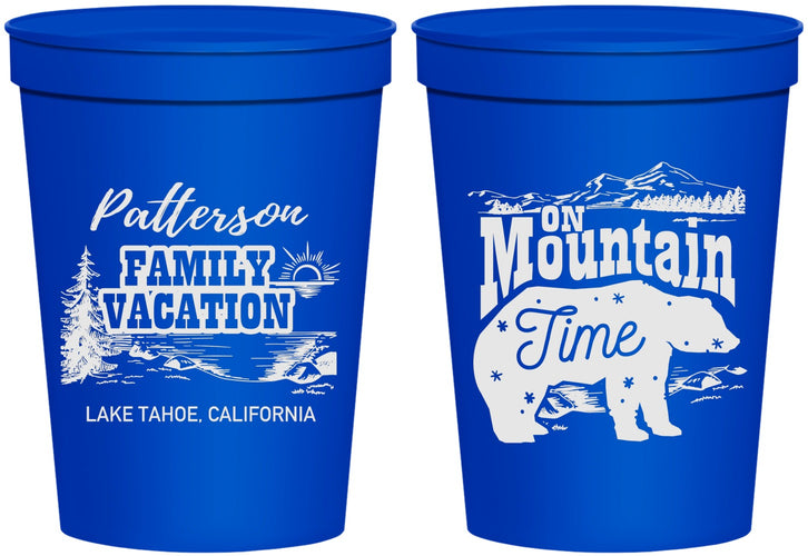Personalized Family Vacation 16 oz Stadium Cups - Mountain | 180028