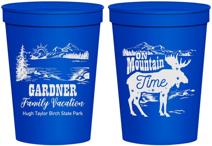 Personalized Family Vacation 16 oz Stadium Cups - Mountain | 180029