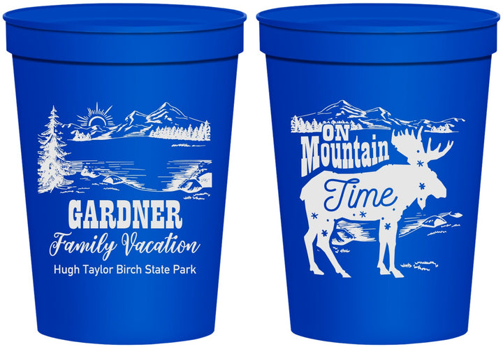 Personalized Family Vacation 16 oz Stadium Cups - Mountain | 180029