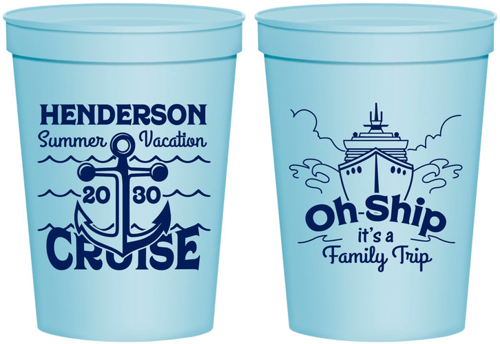 Personalized Family Vacation 16 oz Stadium Cups - Oh Ship Cruise | 180032
