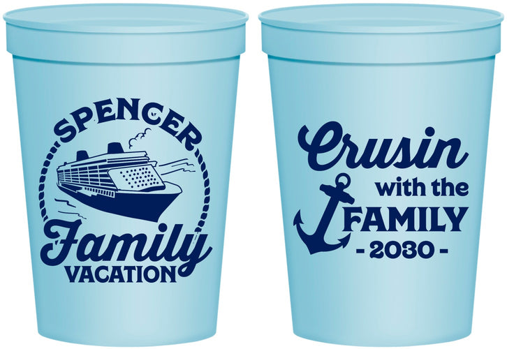 Personalized Family Vacation 16 oz Stadium Cups - Cruisin Ship | 180037