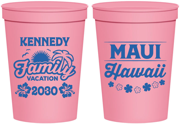 Personalized Family Vacation 16 oz Stadium Cups - Hawaii | 180040