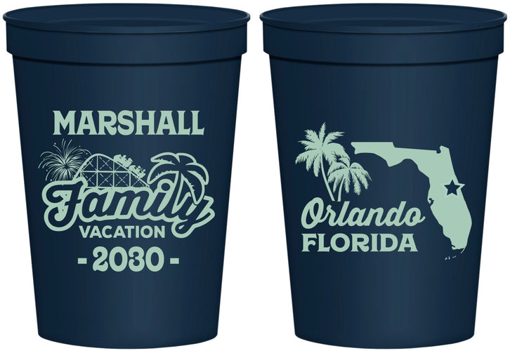 Personalized Family Vacation 16 oz Stadium Cups - Orlando | 180043