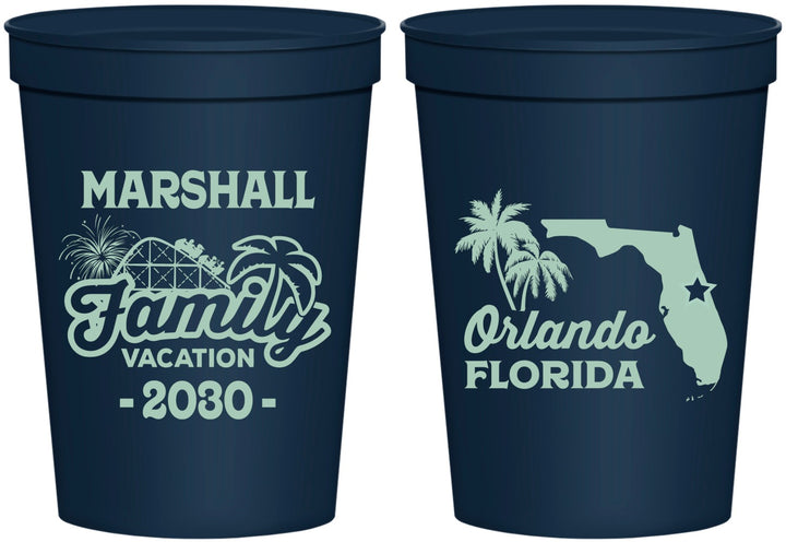 Personalized Family Vacation 16 oz Stadium Cups - Orlando | 180043