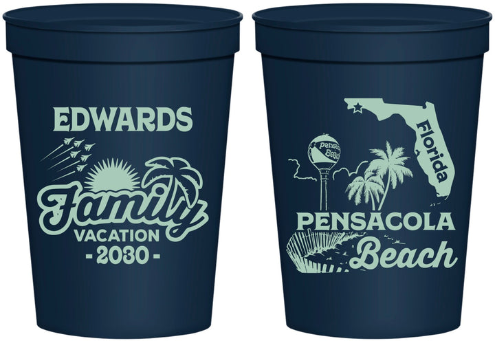Personalized Family Vacation 16 oz Stadium Cups - Florida | 180044