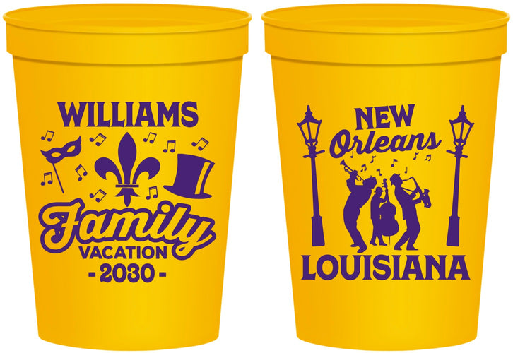 Personalized Family Vacation 16 oz Stadium Cups - New Orleans | 180047