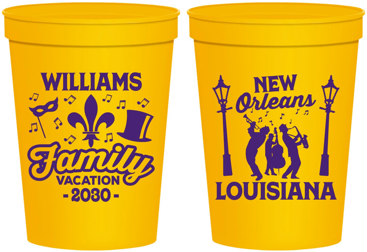 Personalized Family Vacation 16 oz Stadium Cups - New Orleans | 180047