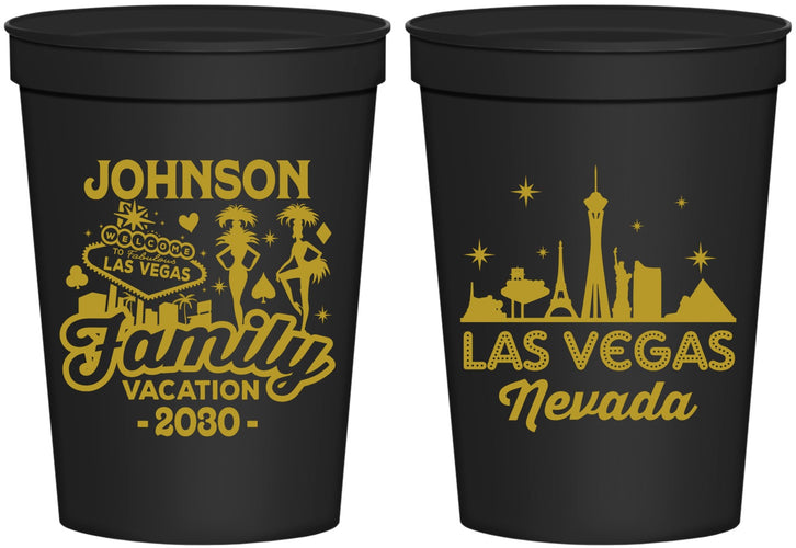 Personalized Family Vacation 16 oz Stadium Cups - Las Vegas | 180048