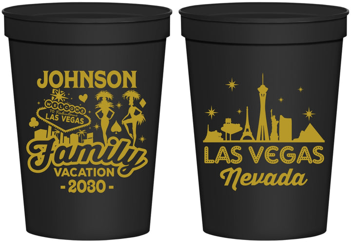 Personalized Family Vacation 16 oz Stadium Cups - Las Vegas | 180048