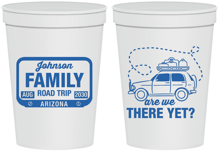 Personalized Family Vacation 16 oz Stadium Cups - Road Trip Car | 180050