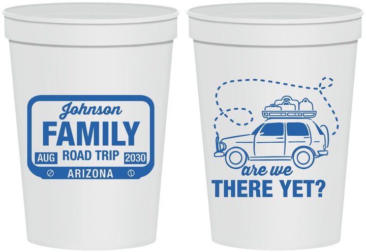 Personalized Family Vacation 16 oz Stadium Cups - Road Trip Car | 180050