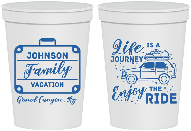 Personalized Family Vacation 16 oz Stadium Cups - Road Trip Car | 180051
