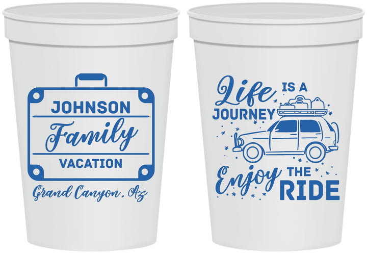 Personalized Family Vacation 16 oz Stadium Cups - Road Trip Car | 180051