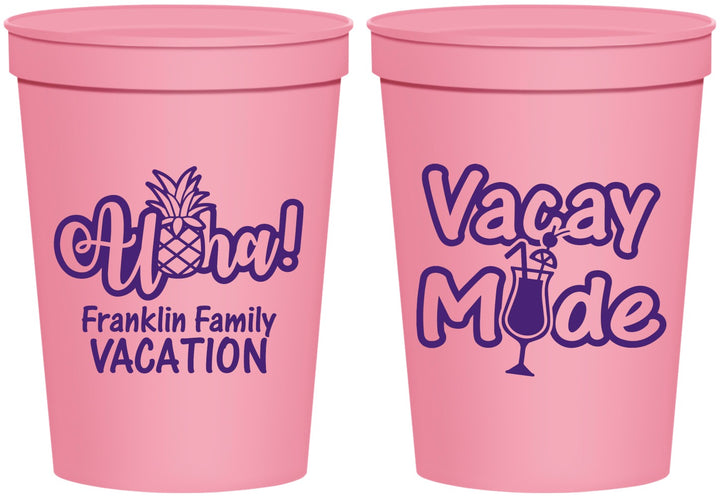 Personalized Family Vacation 16 oz Stadium Cups - Hawaii | 180053