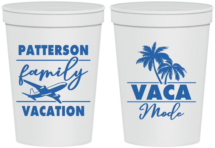 Personalized Family Vacation 16 oz Stadium Cups - Vaca Mode Trip | 180054