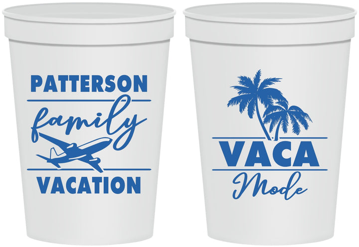 Personalized Family Vacation 16 oz Stadium Cups - Vaca Mode Trip | 180054
