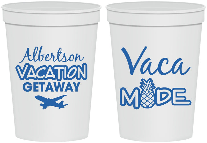 Personalized Family Vacation 16 oz Stadium Cups - Vacay Vibes Trip | 180055