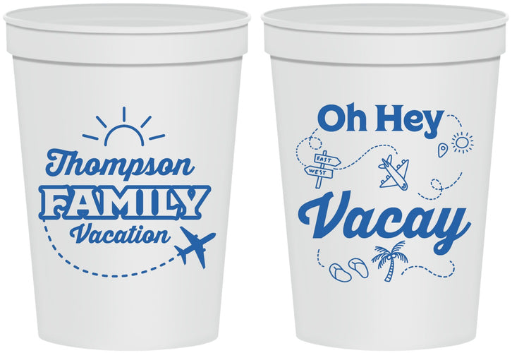 Personalized Family Vacation 16 oz Stadium Cups - Beach | 180056