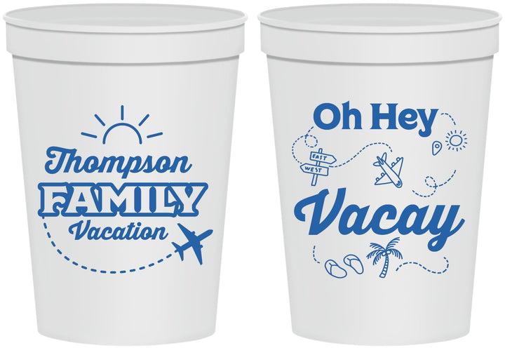 Personalized Family Vacation 16 oz Stadium Cups - Beach | 180056
