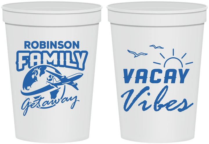 Personalized Family Vacation 16 oz Stadium Cups - Vacay Vibes | 180057