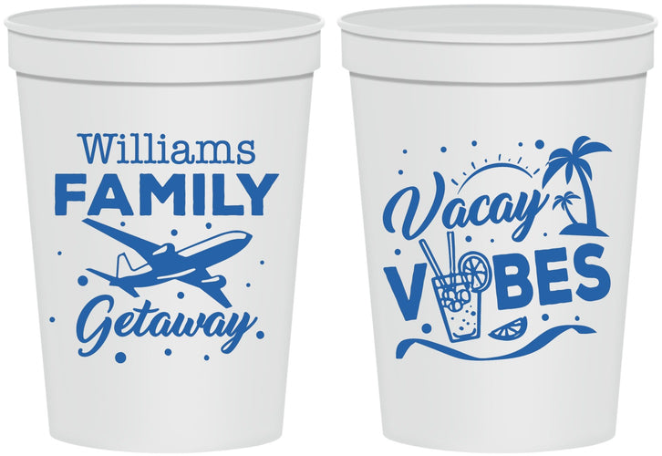Personalized Family Vacation 16 oz Stadium Cups - Life Is Good At The Beach | 180058
