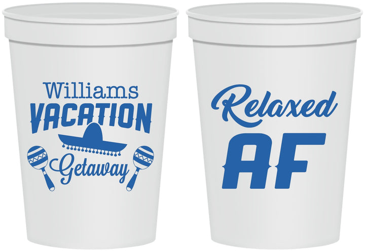 Personalized Family Vacation 16 oz Stadium Cups - Beach | 180059