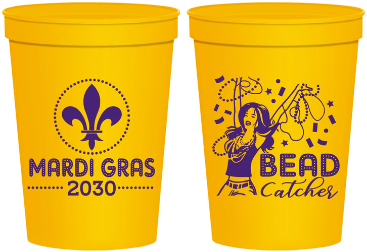 Personalized Mardi Gras 16 oz Stadium Cups - Bead Catcher Nola | 190000