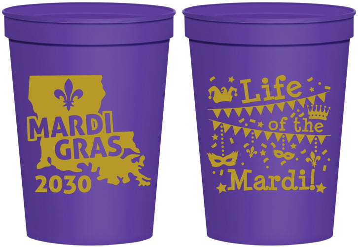 Personalized Mardi Gras 16 oz Stadium Cups - Life Of The Mardi | 190001