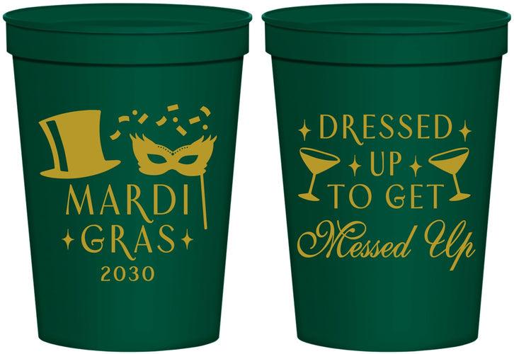 Personalized Mardi Gras 16 oz Stadium Cups - Fleur De Lis | 190015