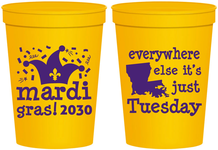 Personalized Mardi Gras 16 oz Stadium Cups - Nola New Orleans | 190016