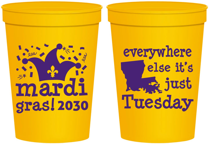 Personalized Mardi Gras 16 oz Stadium Cups - Nola New Orleans | 190016