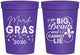 Personalized Mardi Gras 16 oz Stadium Cups - Big Bead Fleur De Lis | 190018