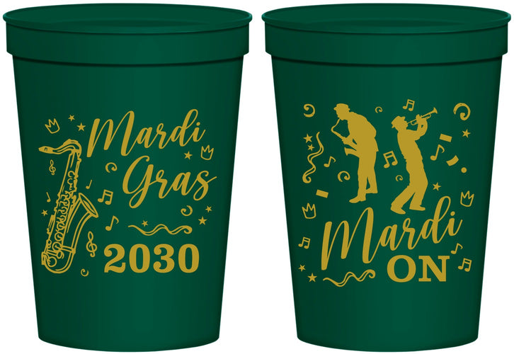 Personalized Mardi Gras 16 oz Stadium Cups - Mardi On Jazz | 190019