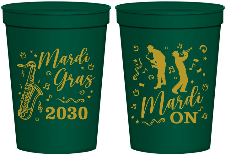 Personalized Mardi Gras 16 oz Stadium Cups - Mardi On Jazz | 190019