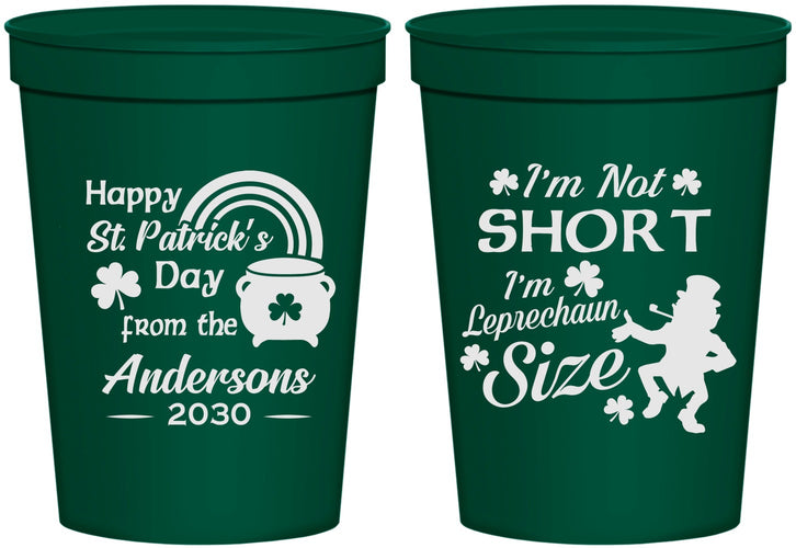 Personalized St Patricks Day 16 oz Stadium Cups - Leprechaun | 200001