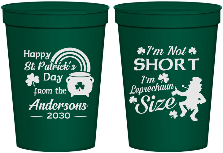 Personalized St Patricks Day 16 oz Stadium Cups - Leprechaun | 200001