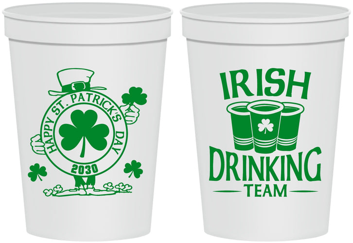 Personalized St Patricks Day 16 oz Stadium Cups - Irish Drinking Team | 200006