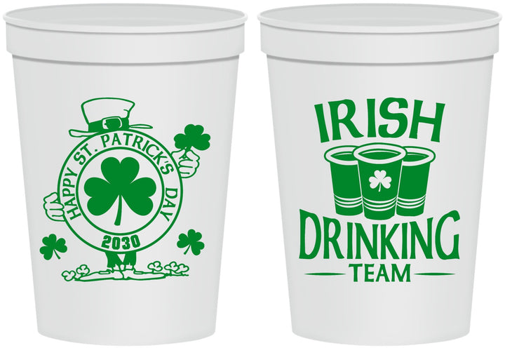 Personalized St Patricks Day 16 oz Stadium Cups - Irish Drinking Team | 200006