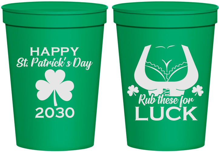 Personalized St Patricks Day 16 oz Stadium Cups - Clover Irish | 200008