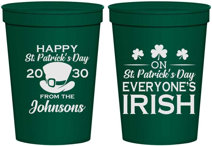 Personalized St Patricks Day 16 oz Stadium Cups - Irish Leprechaun | 200013