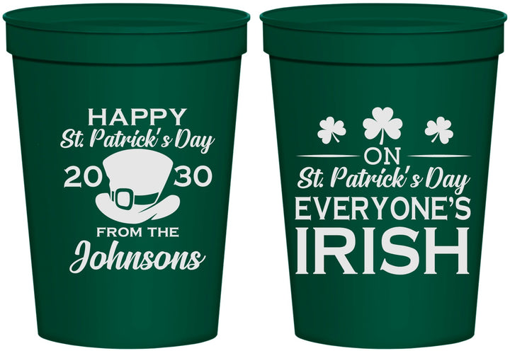 Personalized St Patricks Day 16 oz Stadium Cups - Irish Leprechaun | 200013