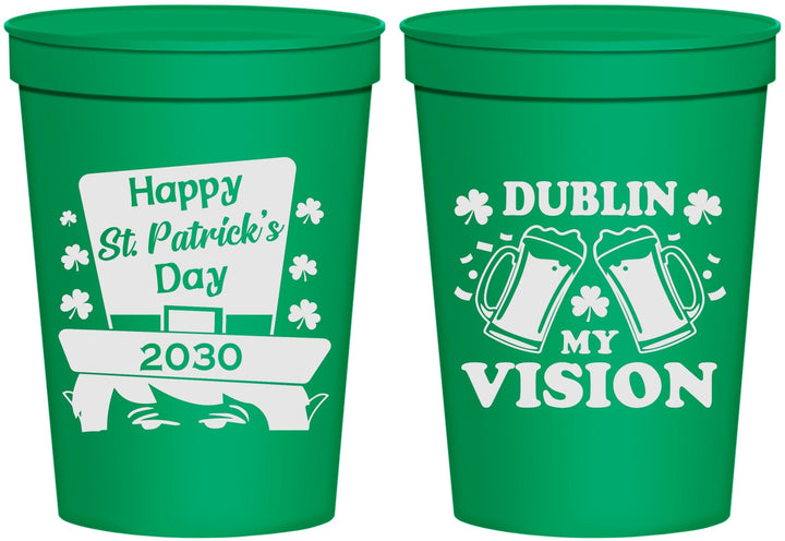 Personalized St Patricks Day 16 oz Stadium Cups - Dublin My Vision | 200016