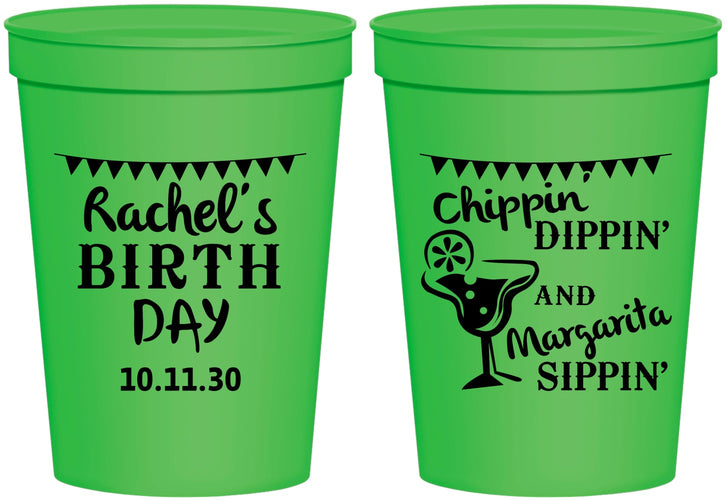 Personalized Birthday 16 oz Stadium Cups - Fiesta Margarita | 20009
