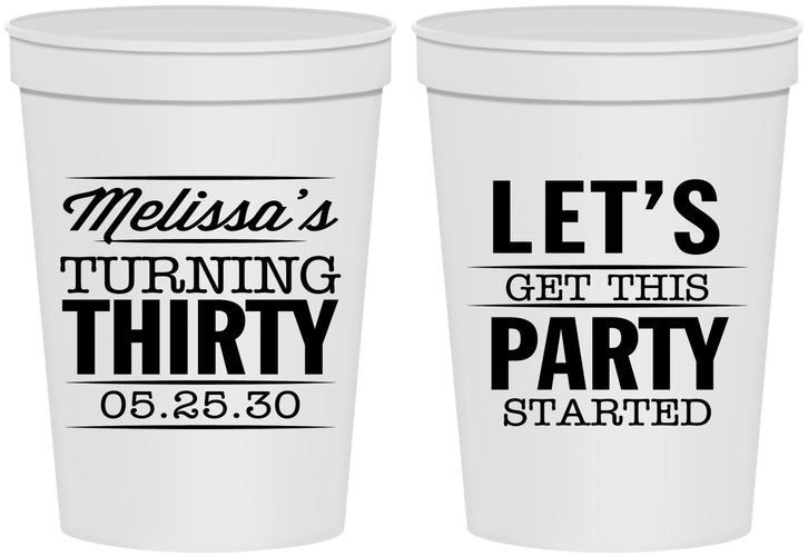 Personalized Birthday 16 oz Stadium Cups - 30th | 20017