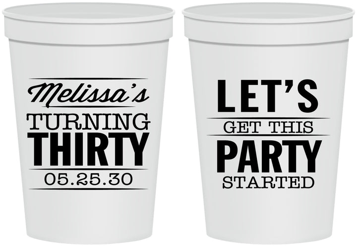 Personalized Birthday 16 oz Stadium Cups - 30th | 20017