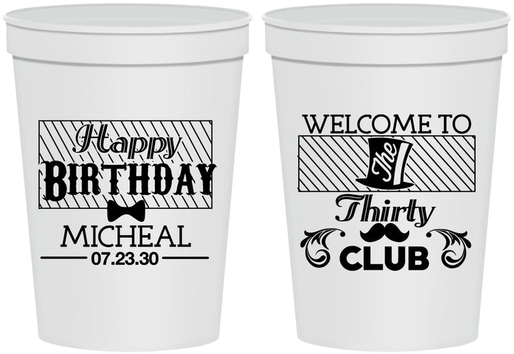 Personalized Birthday 16 oz Stadium Cups - 30th | 20018