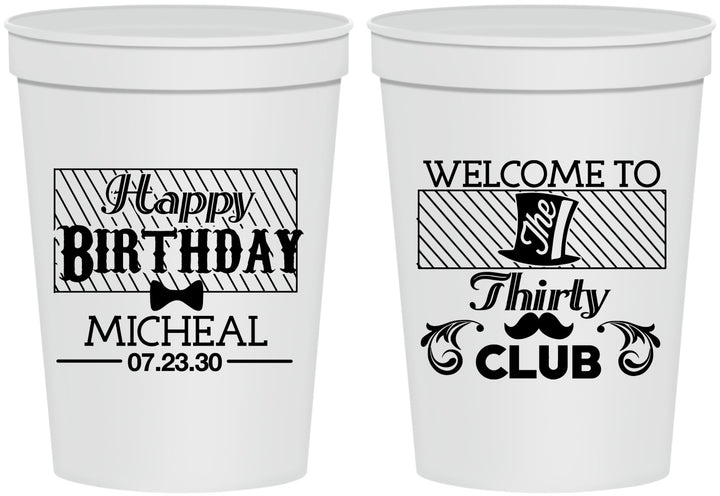 Personalized Birthday 16 oz Stadium Cups - 30th | 20018